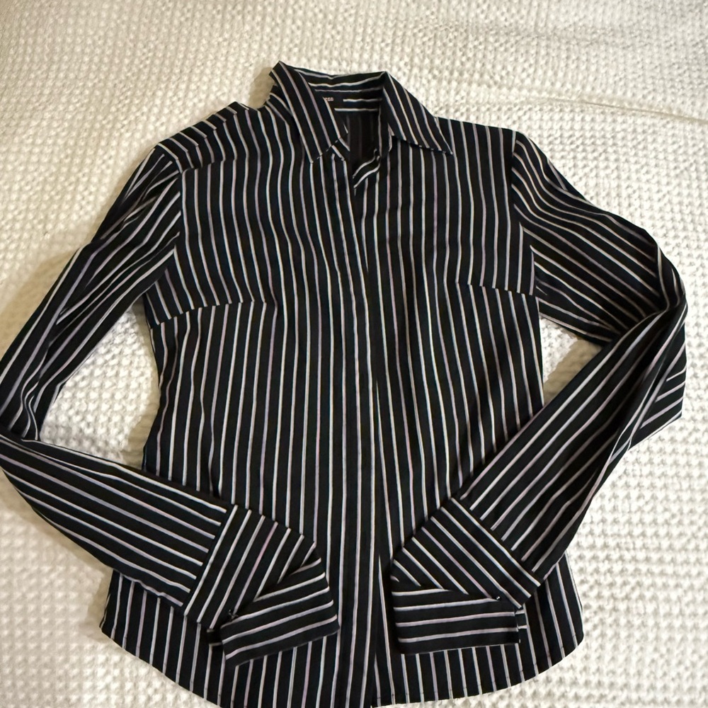 Black and White Striped women Shirt. 3 shirts total. All fit small may fit xsmal